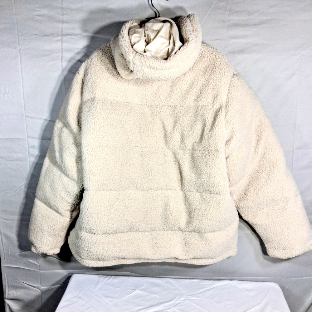 Good American NWT Women's Size 8 Faux Shearling Sherpa Heavy Puffer Coat - Picture 6 of 8